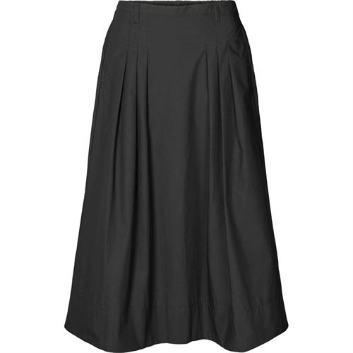 GAI + LISVA RUTH PLAETED POPLIN SKIRT BLACK